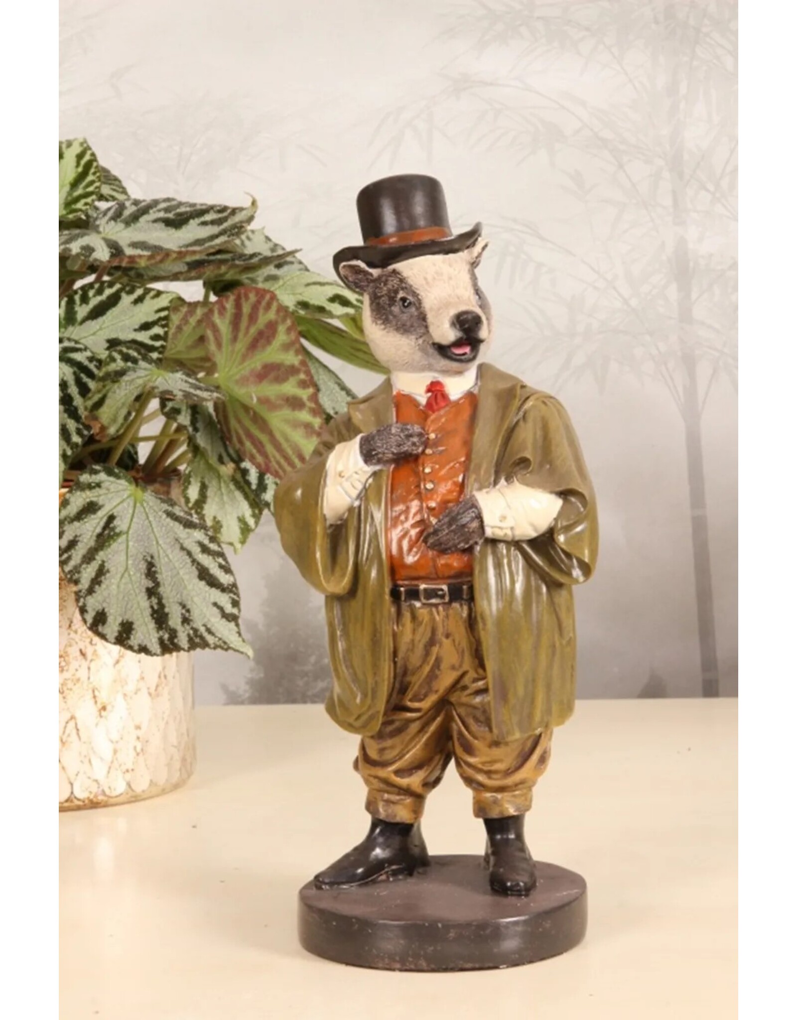 DS Giftware & Lifestyle - Badger with Tall Hat and Jacket 29.5cm