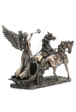 Veronese Design Giftware Beelden Collectables  - Griekse Godin Nike met Trompet in Strijdwagen