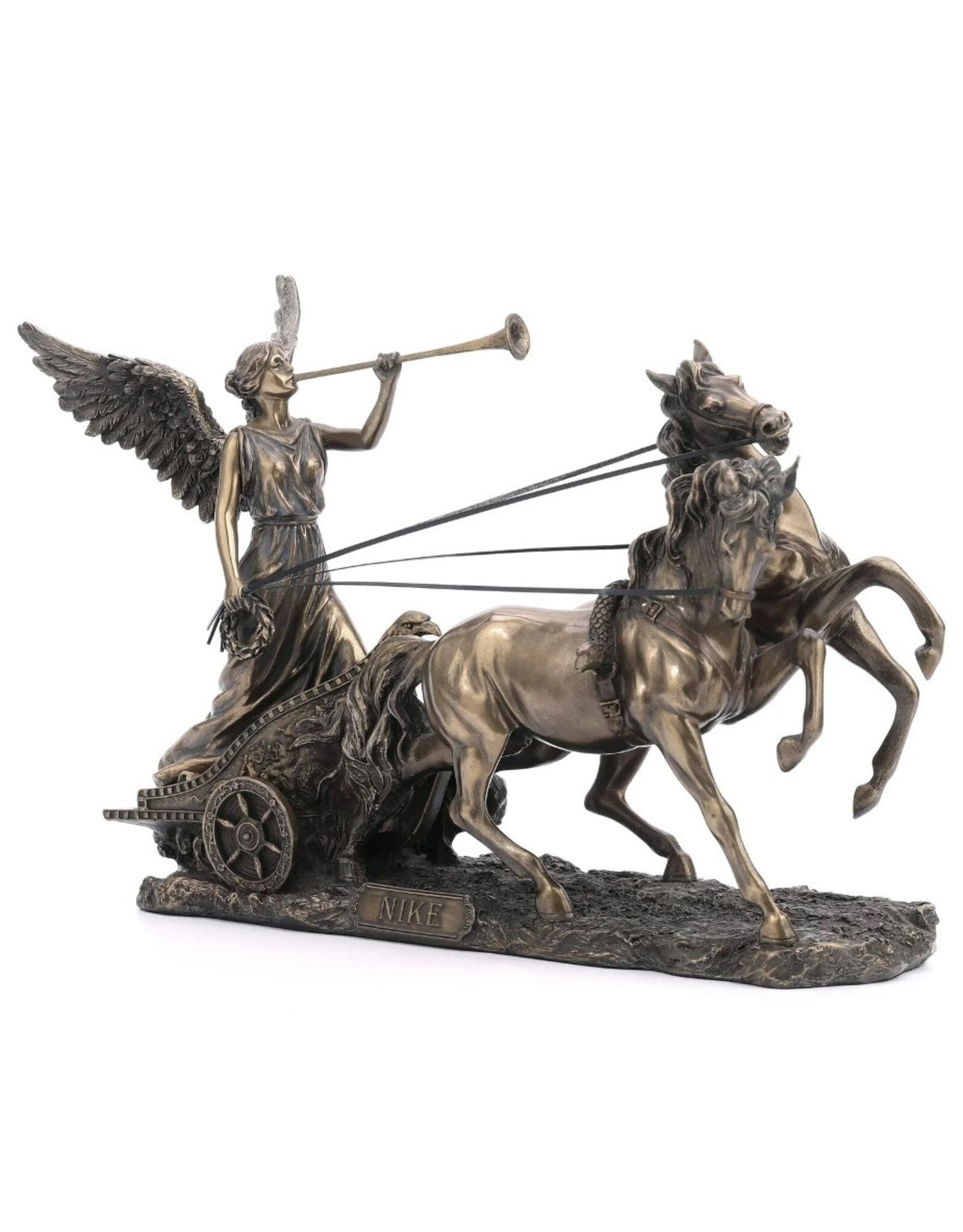 Veronese Design Giftware Figurines Collectables - Greek Goddess Nike with Trumpet in Chariot