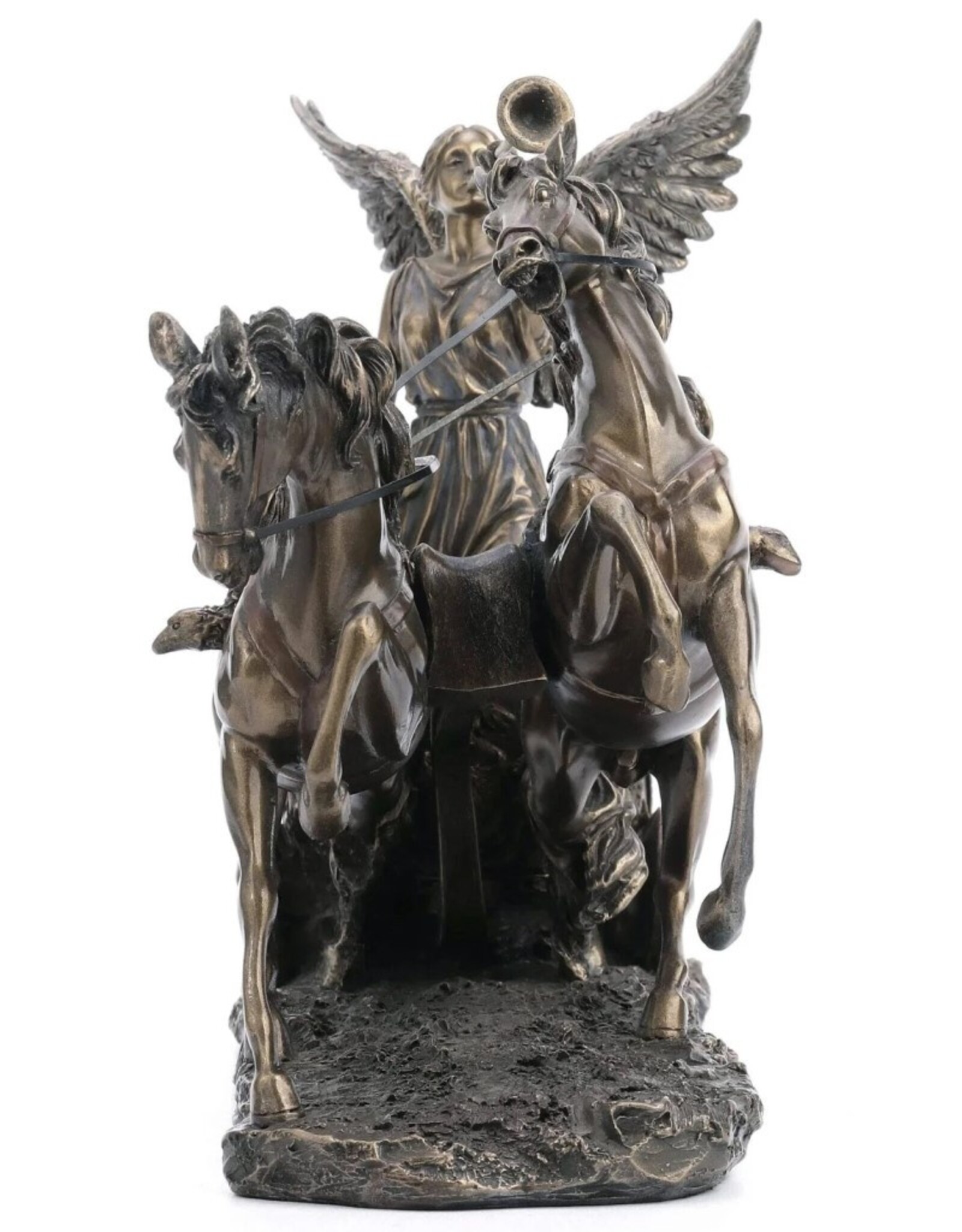 Veronese Design Giftware Beelden Collectables  - Griekse Godin Nike met Trompet in Strijdwagen