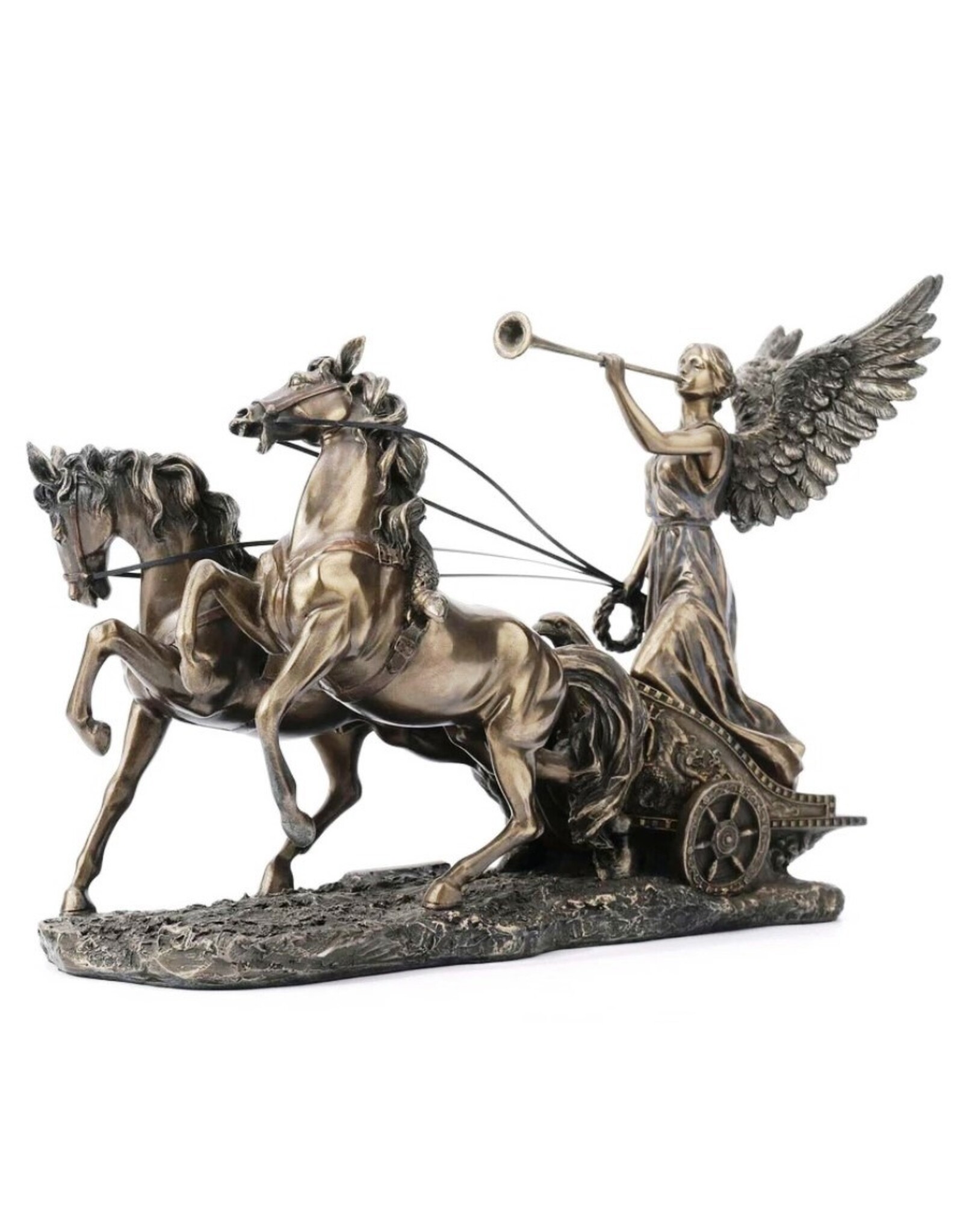 Veronese Design Giftware Figurines Collectables - Greek Goddess Nike with Trumpet in Chariot