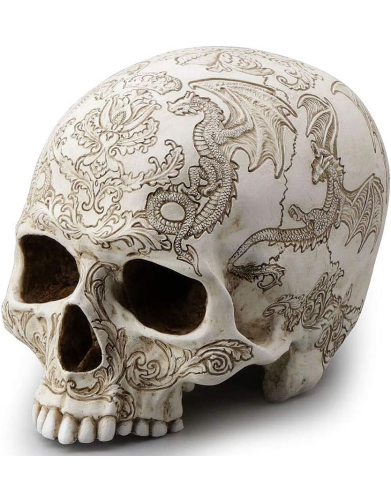 Unicorn Studio Reapers, skulls and dragons - Skull with Coat of Arms Flying Dragon and Thistle