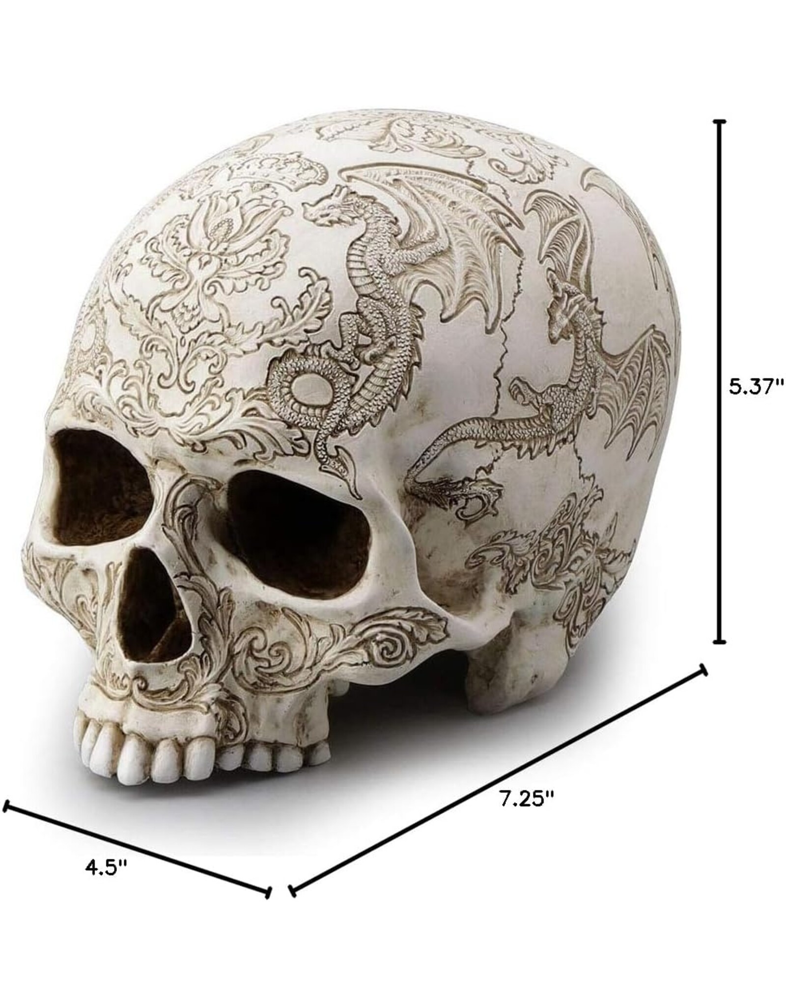 Unicorn Studio Reapers, skulls and dragons - Skull with Coat of Arms Flying Dragon and Thistle