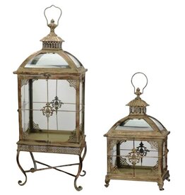 JB Set of 2 Lanterns on Base Victorian style