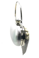 Trukado Fashion bags - Gala Purse - Evening Purse Heart Silver with Strasse