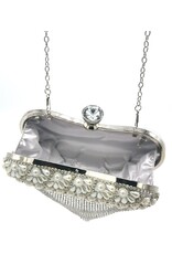 Trukado Fashion bags - Gala Purse - Evening Purse Heart Silver with Strasse