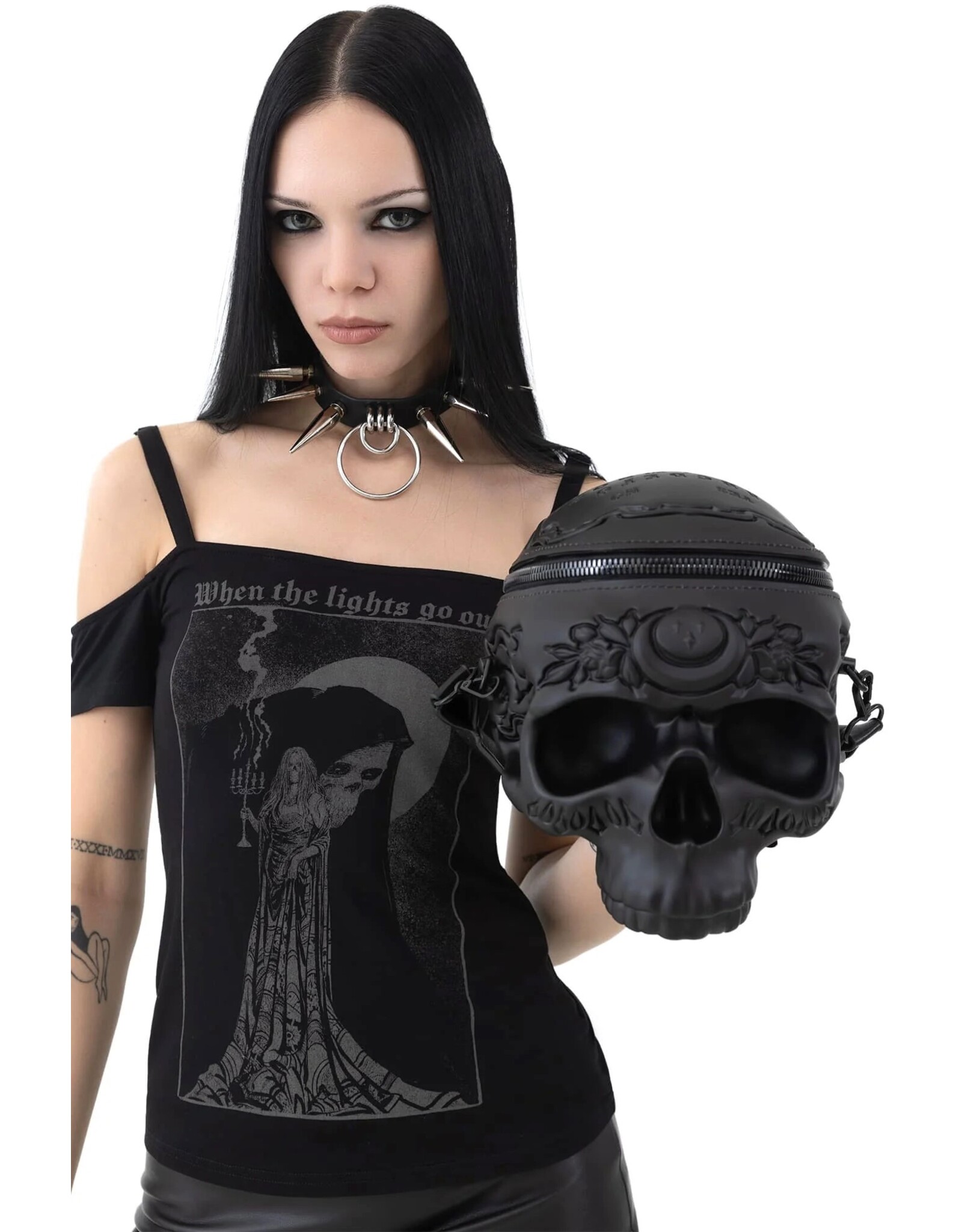 Killstar Gothic bags Steampunk bags - KillStar Contact the Dead Skull handbag