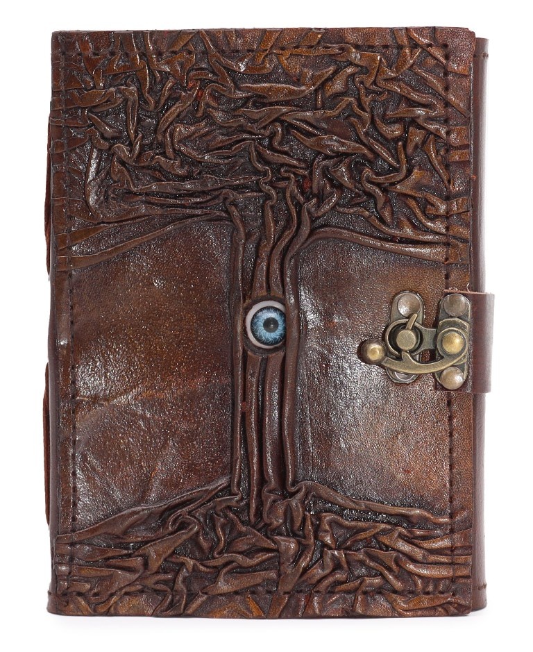 Tree of Life Leather Journal with Realistic Eye | Boutique Trukado ...