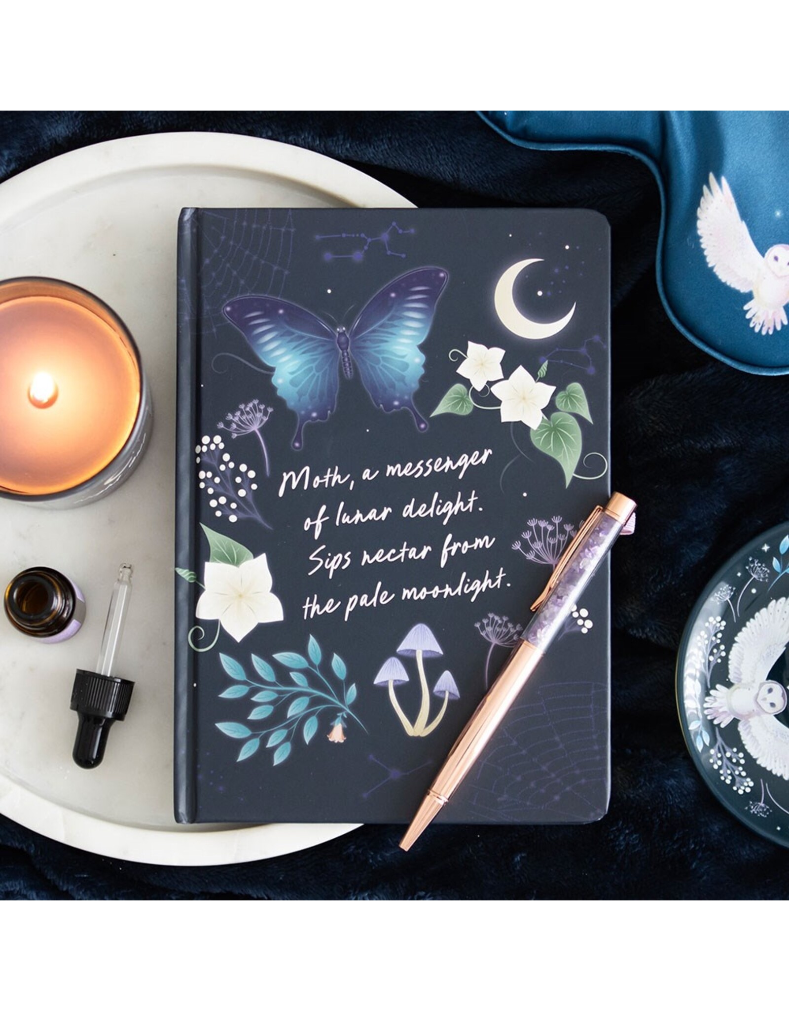 SDW Miscellaneous - Midnight Moth Journal with Amethyst Pen