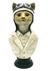 Gifts Amsterdam Giftware & Lifestyle - Piloot Kat buste 29,8cm
