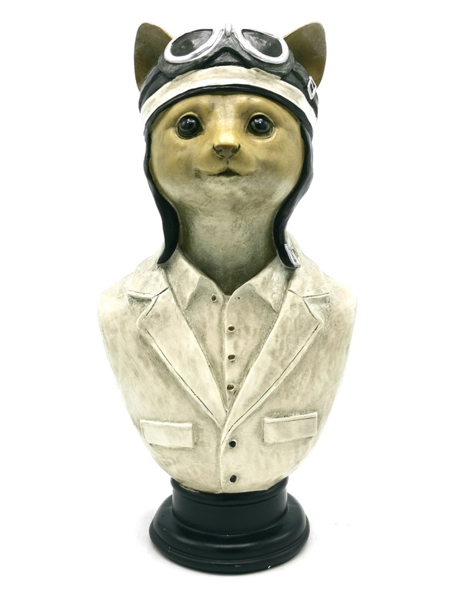 Gifts Amsterdam Giftware & Lifestyle - Piloot Kat buste 29,8cm