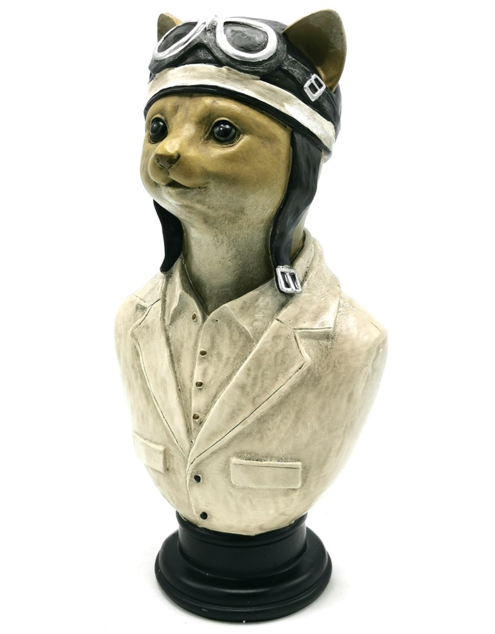 Gifts Amsterdam Giftware & Lifestyle - Piloot Kat buste 29,8cm
