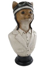 Gifts Amsterdam Giftware & Lifestyle - Piloot Kat buste 29,8cm