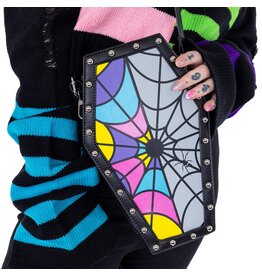 Heartless Wednesday Coffin Rainbow Spiderweb bag
