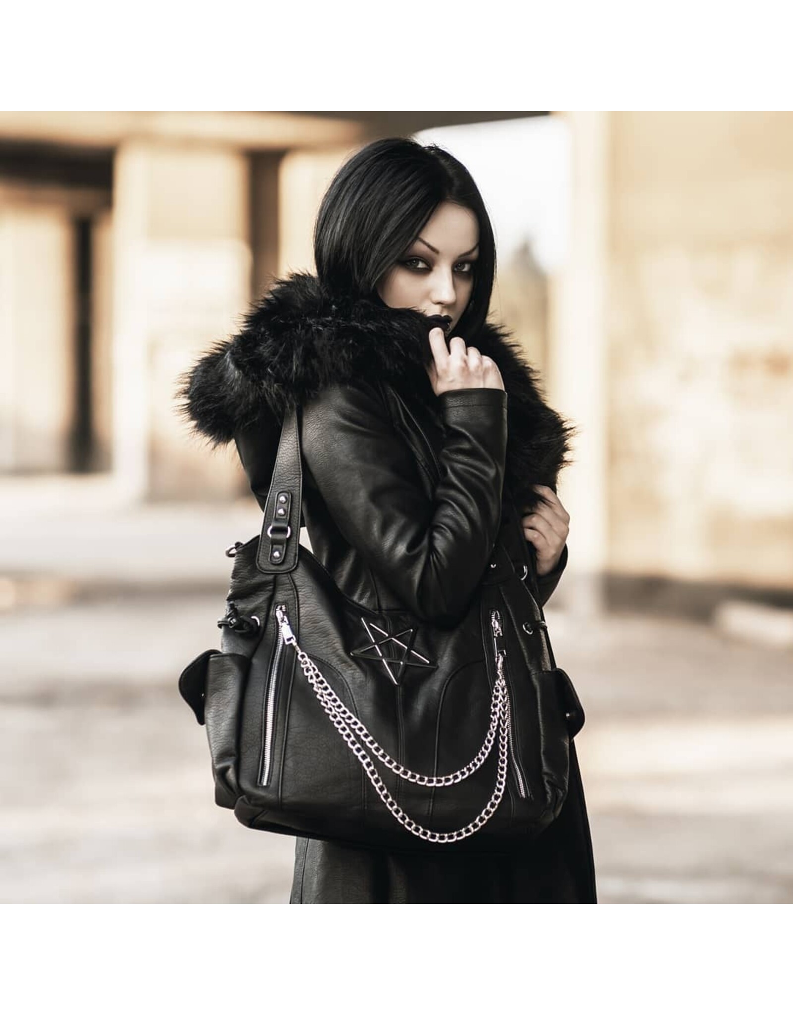 Killstar Killstar bags and accessories - Killstar Vexation Handbag with Pentagram