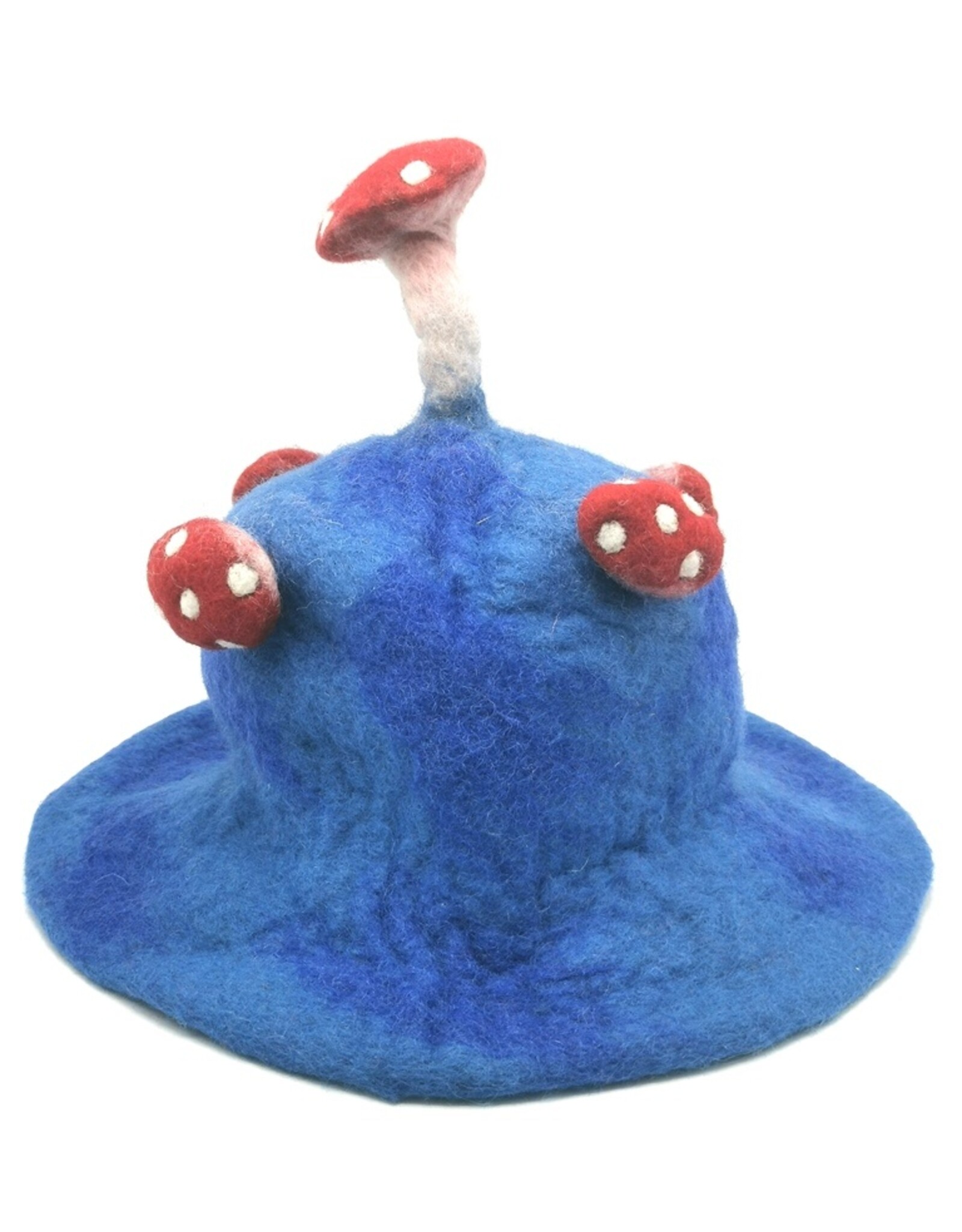 Trukado Miscellaneous - Vilten hoed - Sauna muts Paddenstoel Blauw-rood
