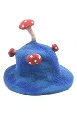 Trukado Miscellaneous - Vilten hoed - Sauna muts Paddenstoel Blauw-rood