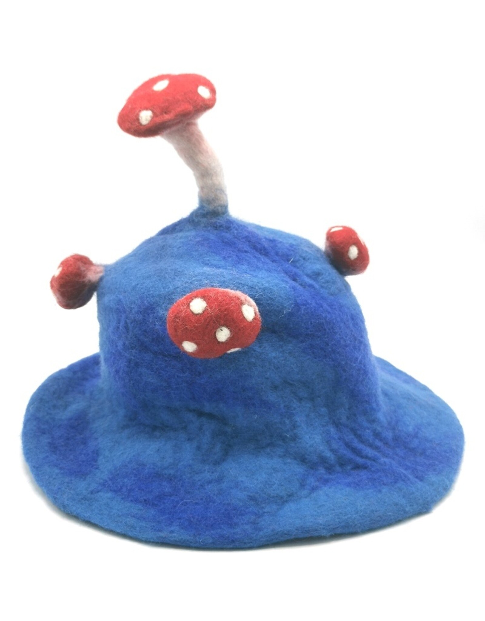 Trukado Miscellaneous - Vilten hoed - Sauna muts Paddenstoel Blauw-rood