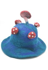 Trukado Miscellaneous - Vilten hoed - Sauna muts Paddenstoel Blauwgroen