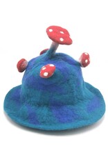Trukado Miscellaneous - Vilten hoed - Sauna muts Paddenstoel Blauwgroen