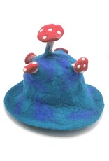Trukado Miscellaneous - Vilten hoed - Sauna muts Paddenstoel Blauwgroen