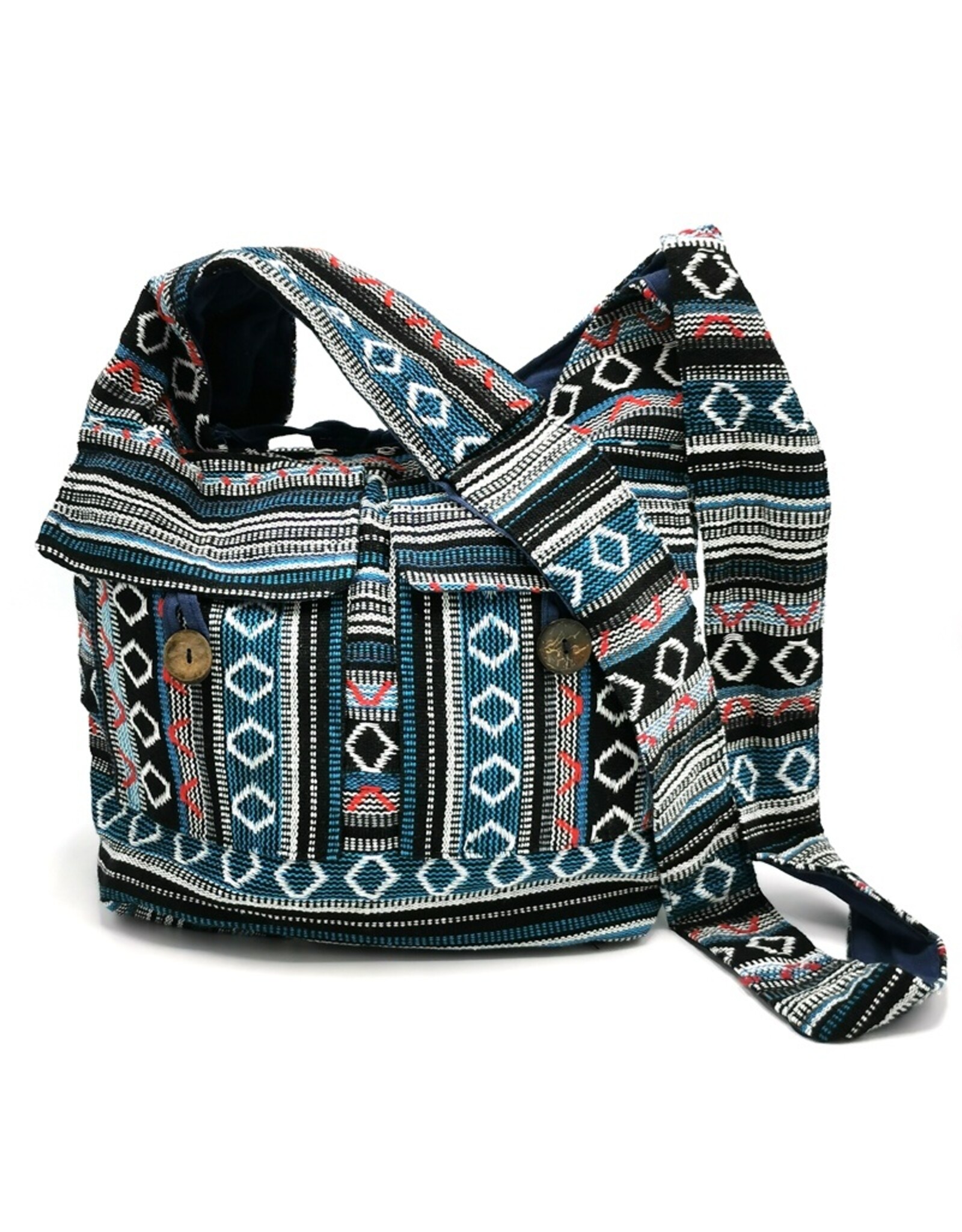 Trukado Modieus - Hobotas Geweven Stof met Etniek Patroon Blauw