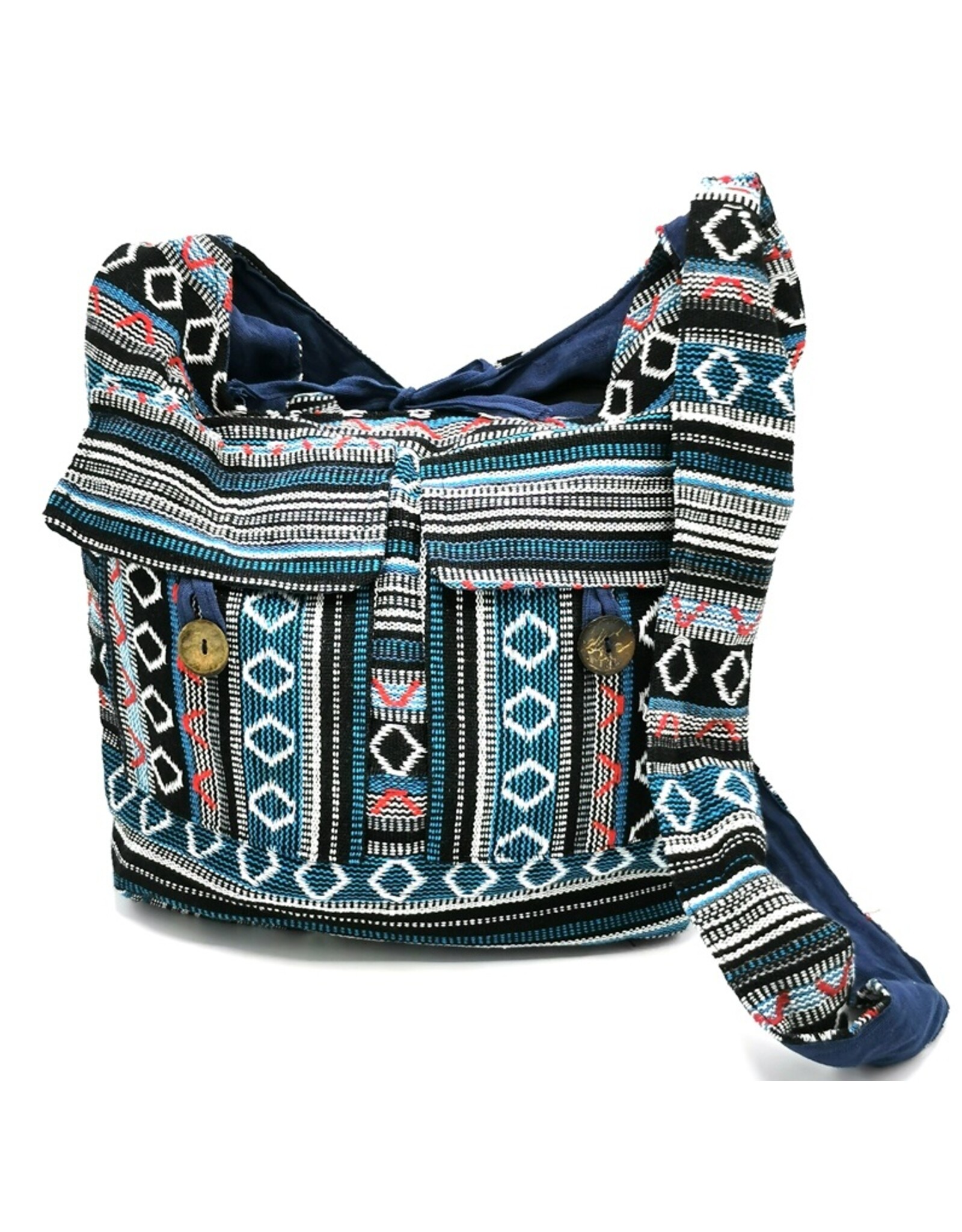 Trukado Modieus - Hobotas Geweven Stof met Etniek Patroon Blauw