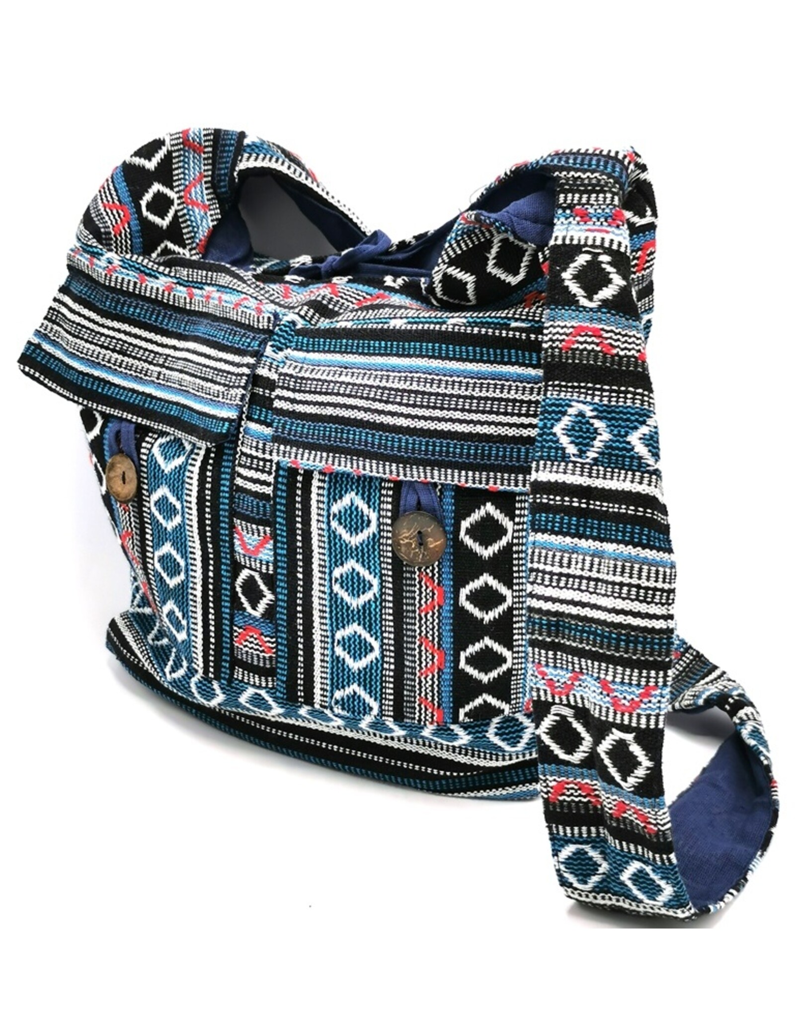 Trukado Modieus - Hobotas Geweven Stof met Etniek Patroon Blauw