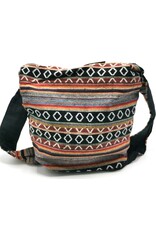 Trukado Fashion bags - Hobo bag Woven Fabric with Ethnic Pattern  Rood-zwart-bordeaux-multicolor