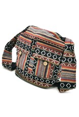 Trukado Modieus - Hobotas Geweven Stof met Etnisch Patroon Rood-zwart-bordeaux-multicolor