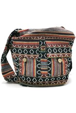 Trukado Modieus - Hobotas Geweven Stof met Etnisch Patroon Rood-zwart-bordeaux-multicolor