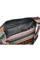 Trukado Fashion bags - Hobo bag Woven Fabric with Ethnic Pattern  Black-orange-yellow