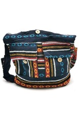 Trukado Fashion bags - Hobo bag Woven Fabric with Ethnic Pattern   Blue-orange
