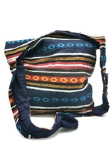 Trukado Fashion bags - Hobo bag Woven Fabric with Ethnic Pattern   Blue-orange