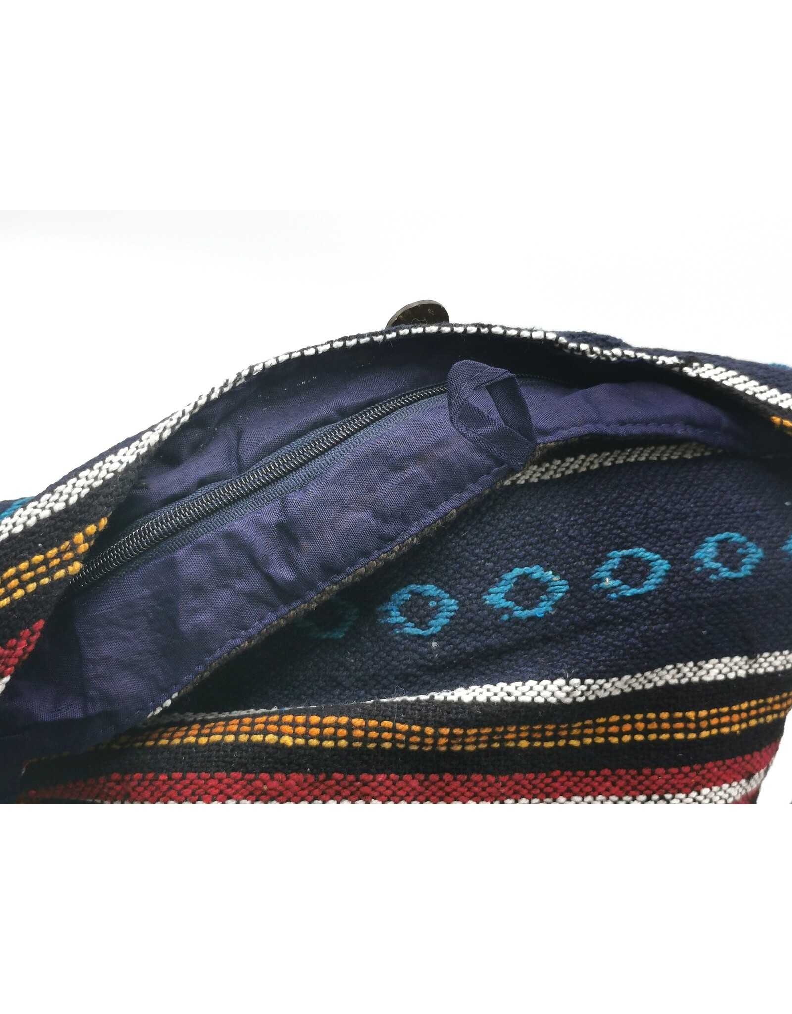 Trukado Fashion bags - Hobo bag Woven Fabric with Ethnic Pattern   Blue-orange