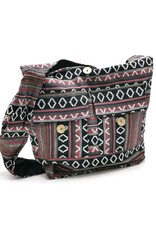 Trukado Modieus - Hobotas Geweven Stof met Etnisch Patroon Bordeaux-grijszwart