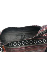 Trukado Modieus - Hobotas Geweven Stof met Etnisch Patroon Bordeaux-grijszwart