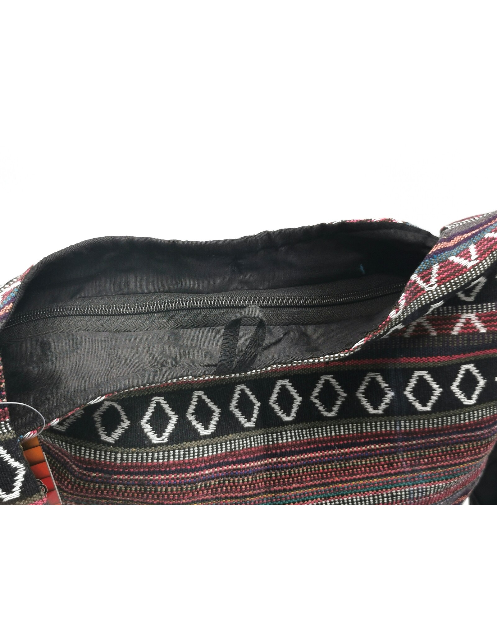 Trukado Modieus - Hobotas Geweven Stof met Etnisch Patroon Bordeaux-grijszwart