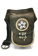 Trukado Small leather bags, cluches and more - Cowhide Hipbag with Shells and Vintage Hook Indian