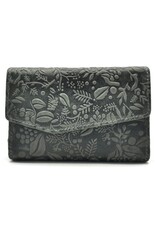 Hillburry Leather Wallets - Hillburry Flap Wallet with Embossed Leaves