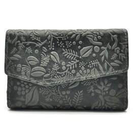 Hillburry Hillburry Flap Wallet with Embossed Leaves