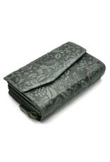 LandLeder Leather Wallets - Hillburry Flap Wallet with Embossed Leaves