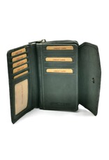 LandLeder Leather Wallets - Hillburry Flap Wallet with Embossed Leaves