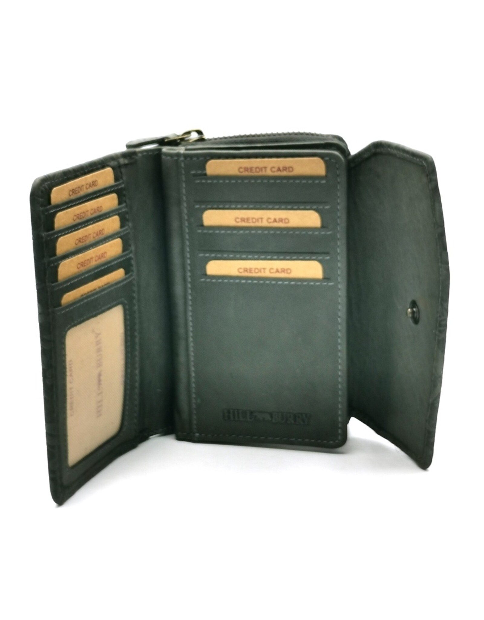 Hillburry Leather Wallets - Hillburry Flap Wallet with Embossed Leaves