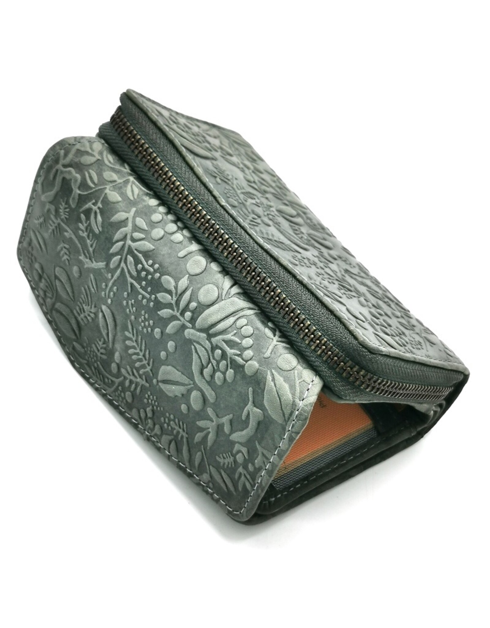 Hillburry Leather Wallets - Hillburry Flap Wallet with Embossed Leaves