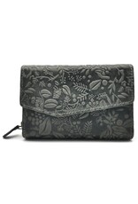 Hillburry Leather Wallets - Hillburry Flap Wallet with Embossed Leaves