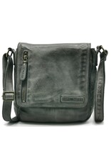 HillBurry Leren tassen - HillBurry Crossbody met omslag gewassen leer d.grijs