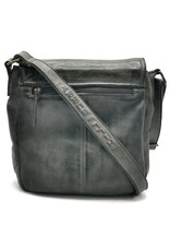 HillBurry Leather bags - HillBurry Crossbody with cover washed leather d.grey