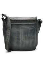 HillBurry Leren tassen - HillBurry Crossbody met omslag gewassen leer d.grijs