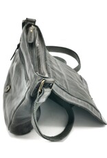 HillBurry Leren tassen - HillBurry Crossbody met omslag gewassen leer d.grijs